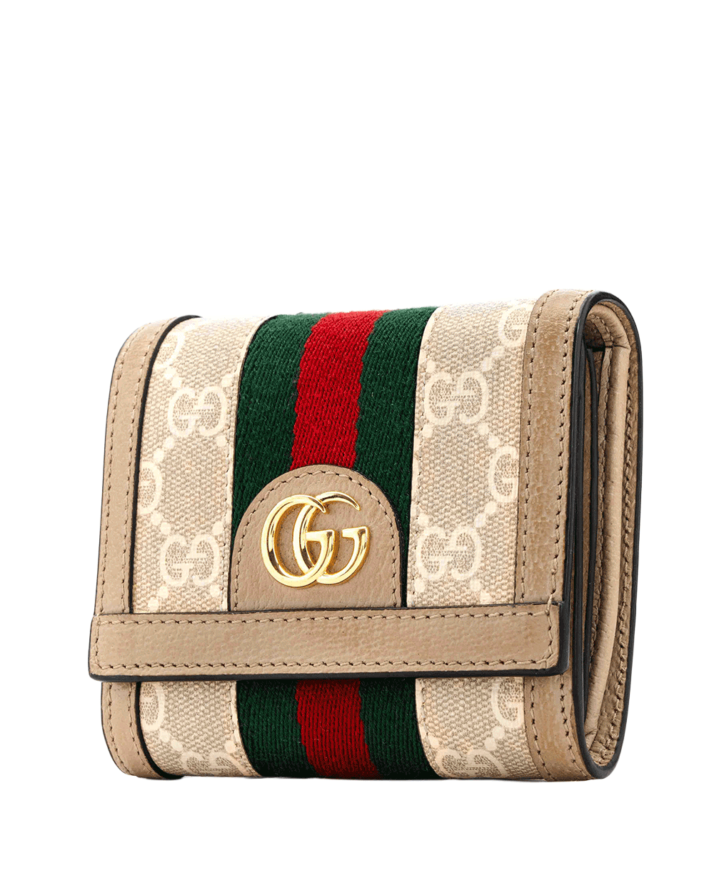 9 GUCCI OPHAIDIA BI FOLD WALLET SHORT BEIGE GG MONOGRAM CANVAS GHW 598662 2184 0649
