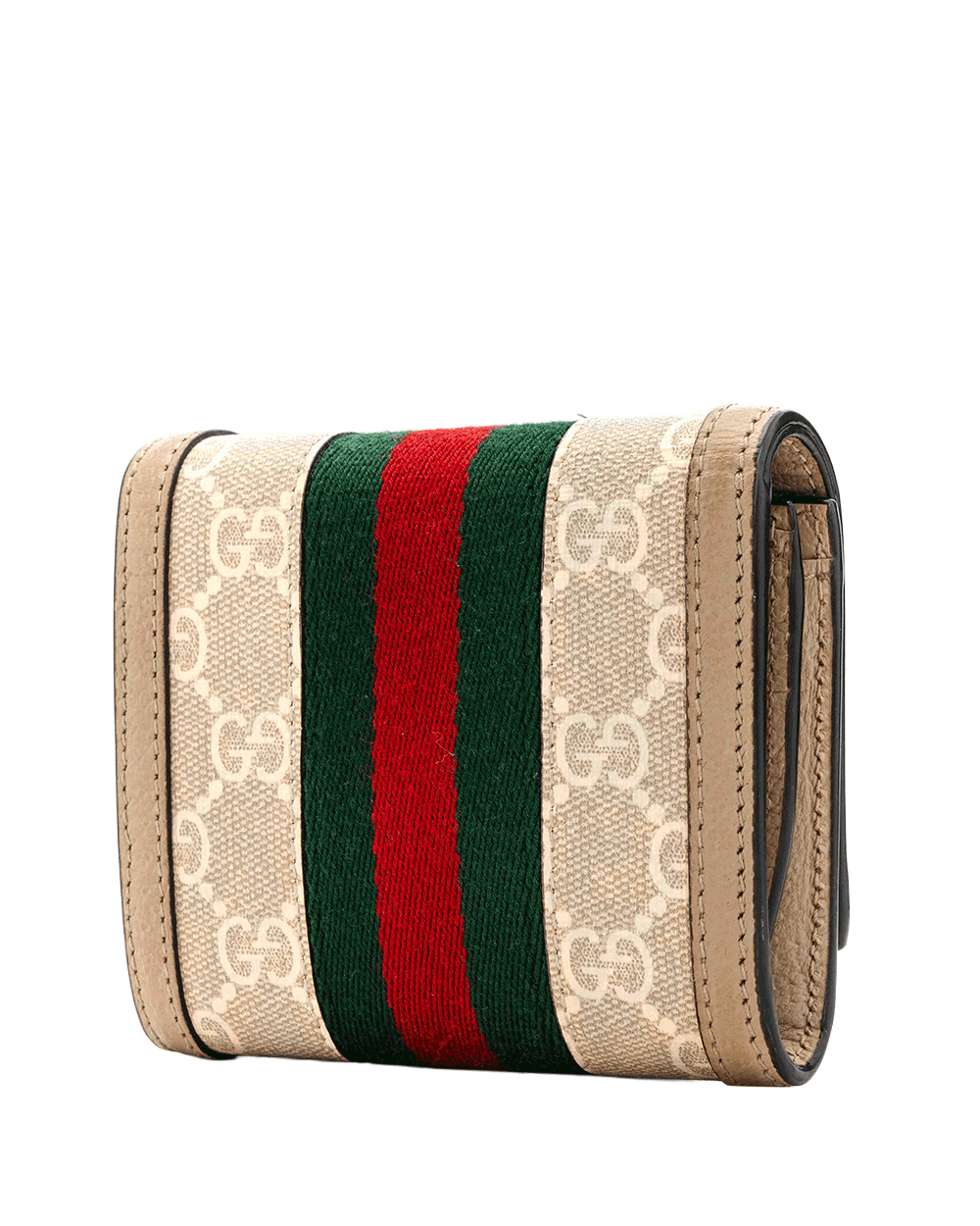 9 GUCCI OPHAIDIA BI FOLD WALLET SHORT BEIGE GG MONOGRAM CANVAS GHW 598662 2184 0650