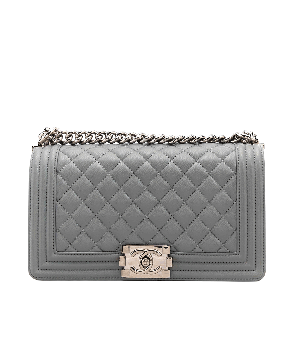 10 CHANEL BOY 10 GREY CAVIAR SHW L357XUN6 8500124