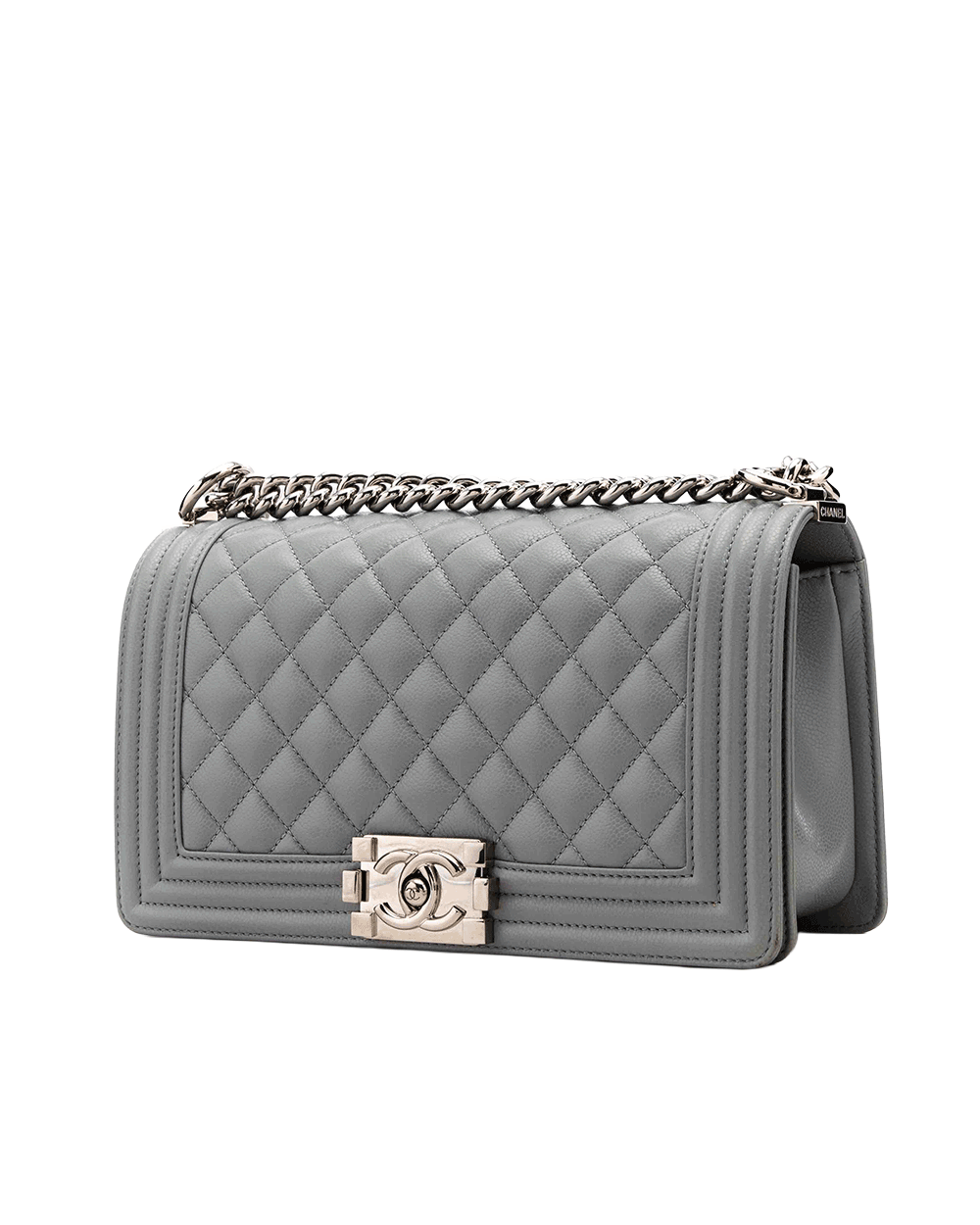 10 CHANEL BOY 10 GREY CAVIAR SHW L357XUN6 8500125