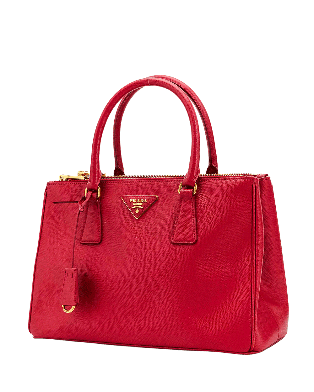 11 PRADA GALLERIA SMALL RED SAFFIANO 2 ZIP GHW 0220