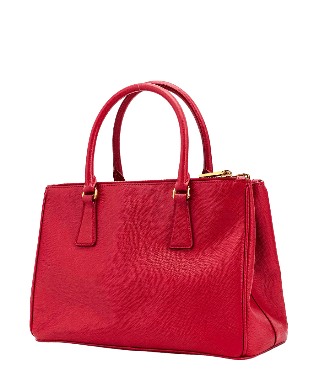11 PRADA GALLERIA SMALL RED SAFFIANO 2 ZIP GHW 0221