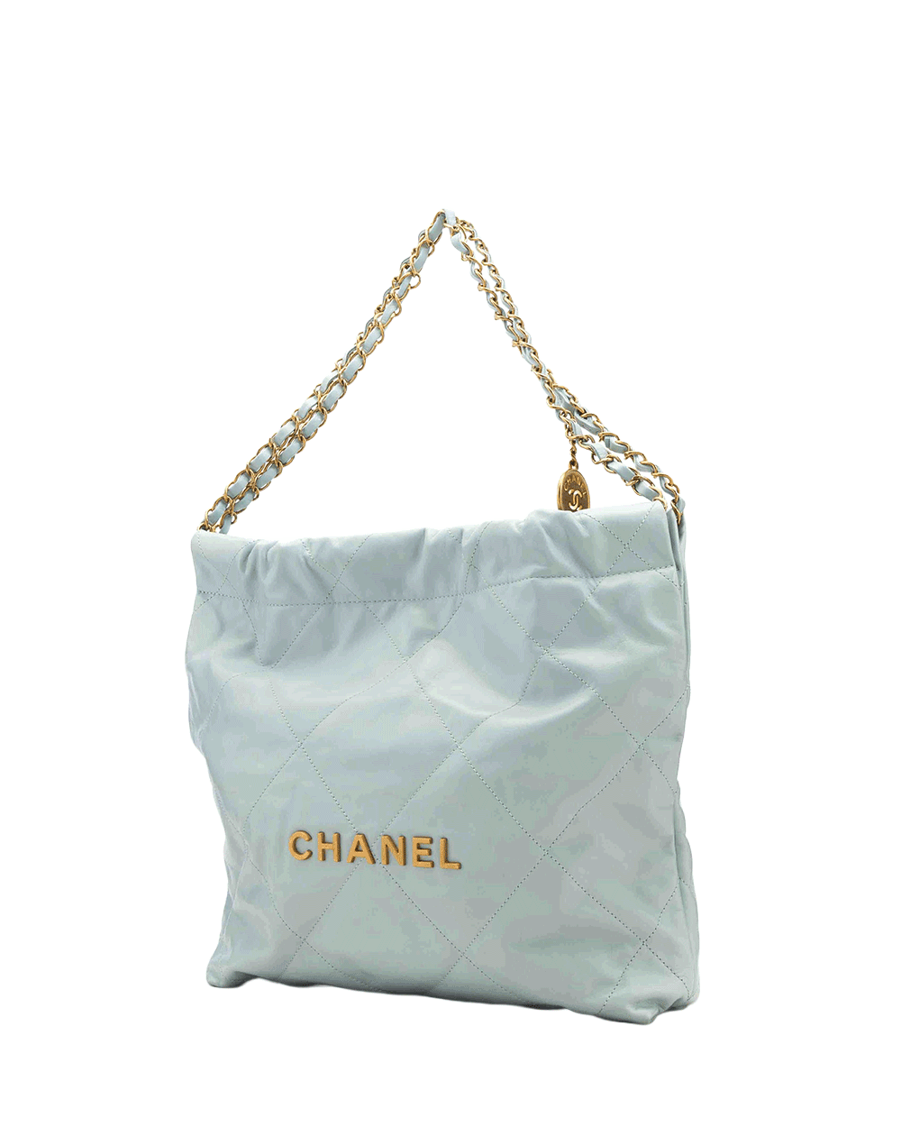 12 CHANEL TOTE 22 SMALL BLUE CALF GHW U1A4A1X0 0110