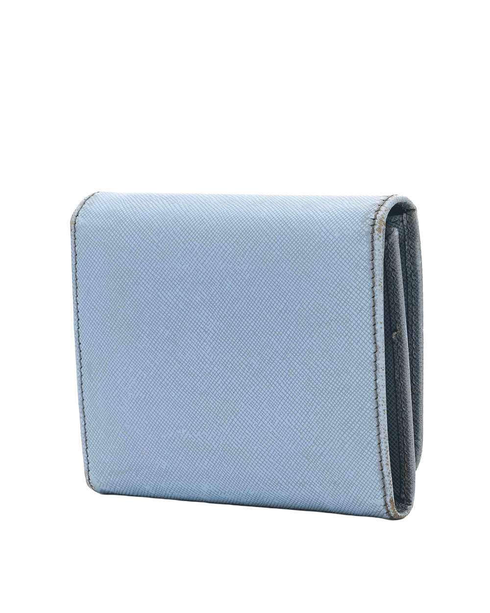 13 PRADA TRI FOLD WALLET SHORT BLUE SAFFIANO GHW 0238