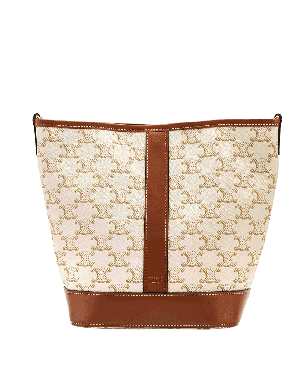15 CELINE BUCKET TRIOMPHE WHITE CANVAS GHW U CU 5221 0014