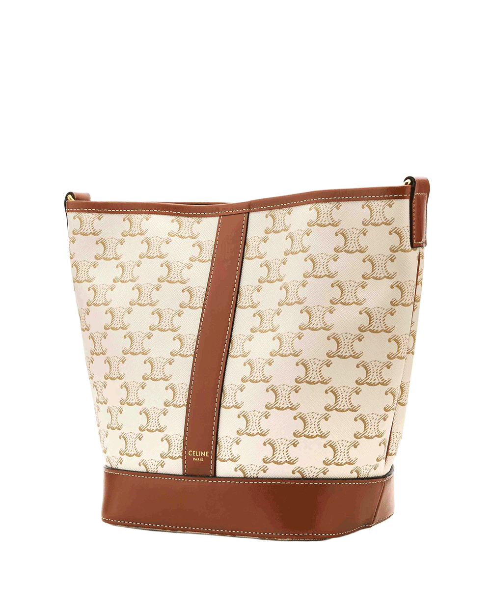 15 CELINE BUCKET TRIOMPHE WHITE CANVAS GHW U CU 5221 0015
