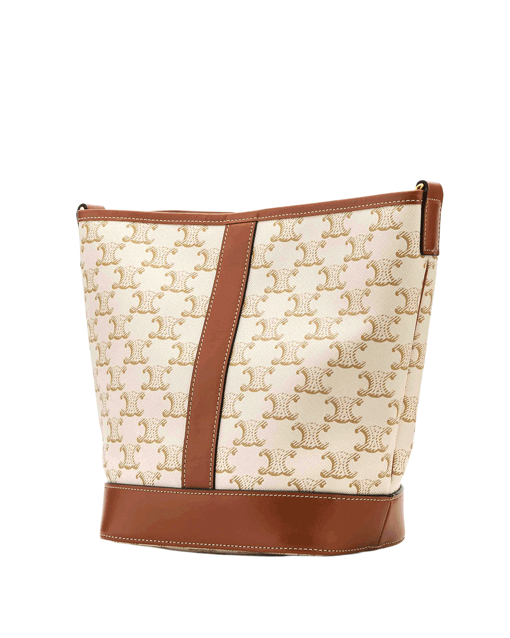15 CELINE BUCKET TRIOMPHE WHITE CANVAS GHW U CU 5221 0016