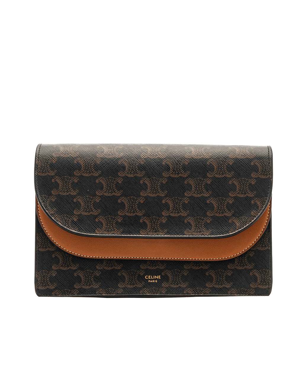 31 CELINE WALLET ON STRAP BROWN TAN CANVAS GHW S BB 412 0032