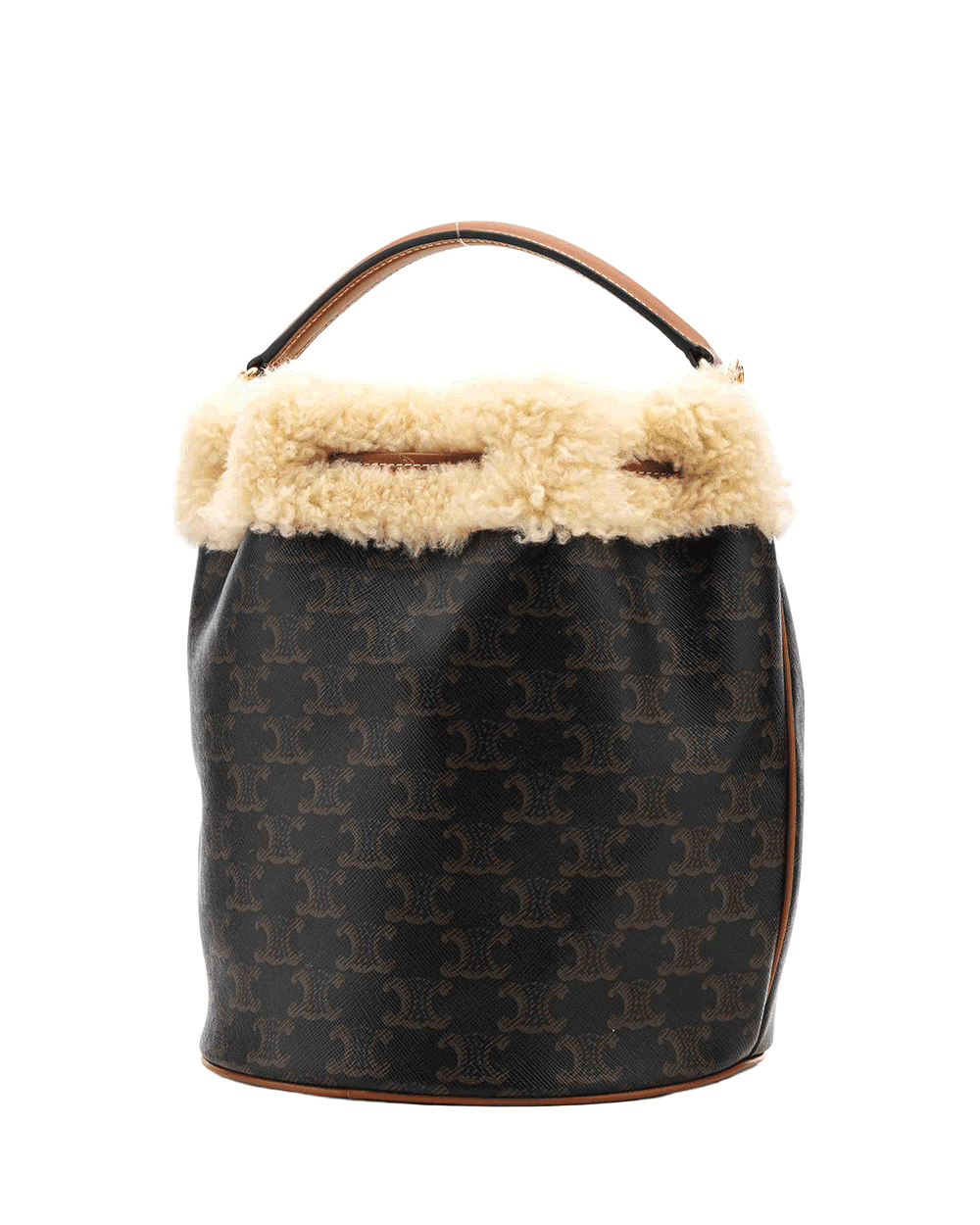32 CELINE BUCKET CLARA BROWN TAN CANVAS GHW W GA 3214 0028