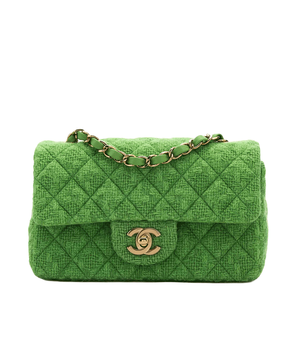 33 CHANEL CLASSIC 8 GREEN TWEED & CALF GHW KLC8X4H5 0094