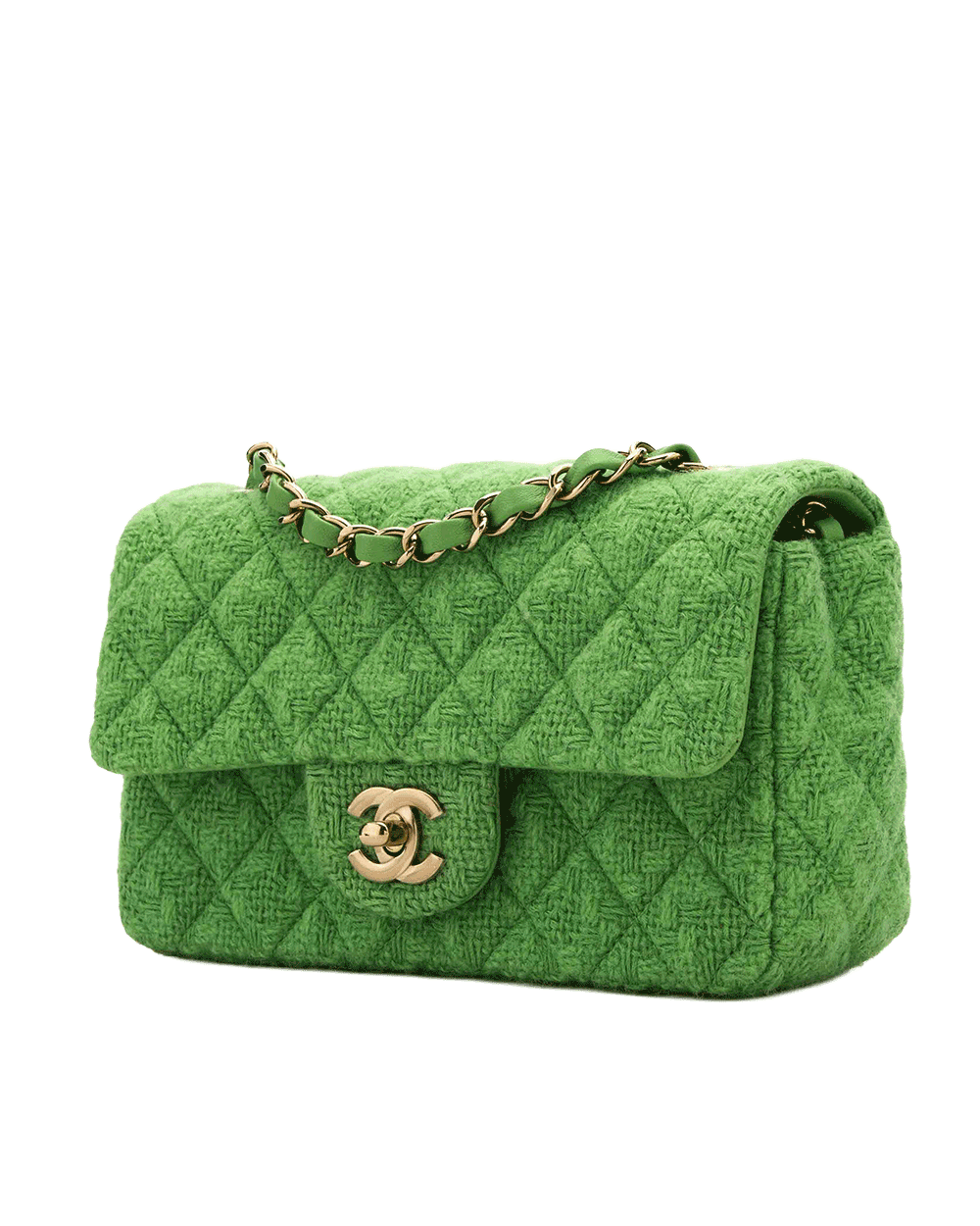 33 CHANEL CLASSIC 8 GREEN TWEED & CALF GHW KLC8X4H5 0095