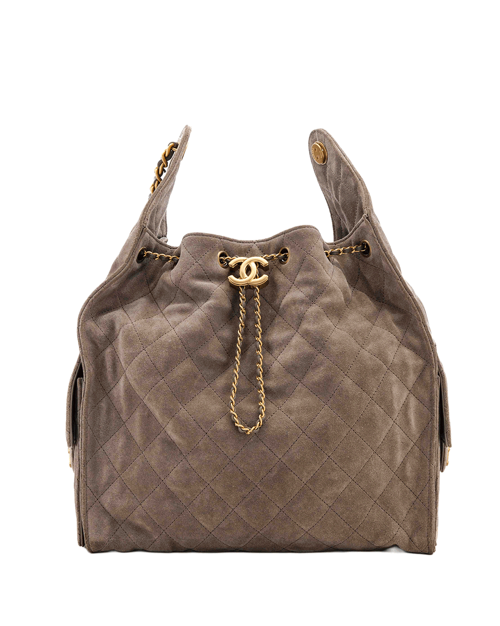 37 CHANEL 25 HANDBAG LARGE GREY SUEDE GHW GE5K473J 8500202