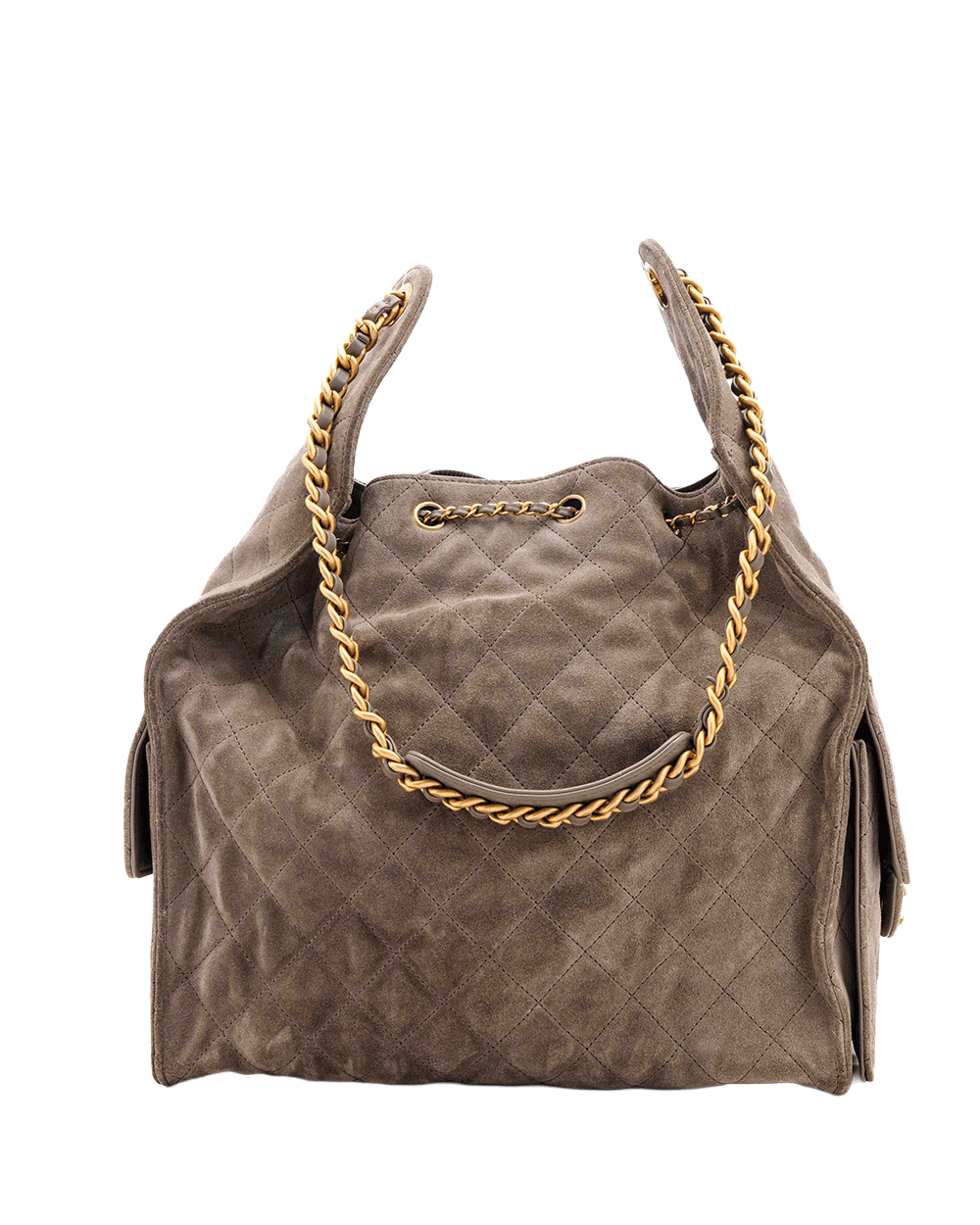 37 CHANEL 25 HANDBAG LARGE GREY SUEDE GHW GE5K473J 8500205