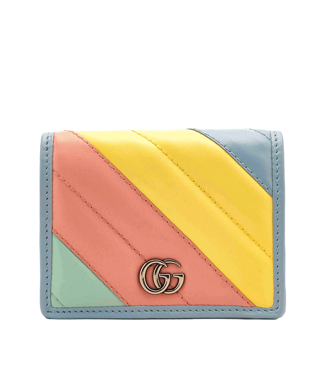 4 GUCCI BI FOLD MARMORNT WALLET SHORT MULTICOLOR CALF GHW 466492 2067 0128