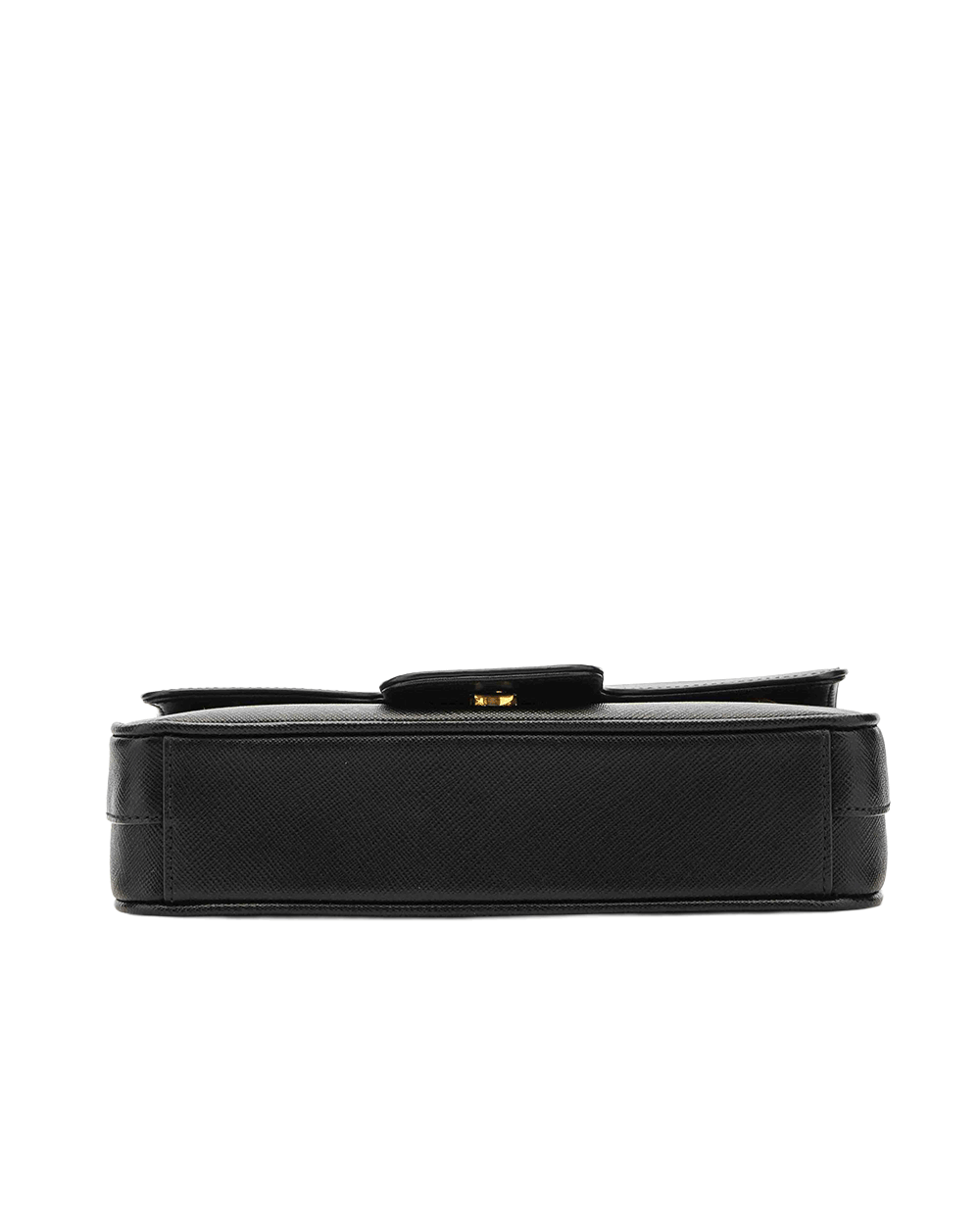 5 PRADA FLAP SHOULDER BAG BLACK SAFFIANO GHW 0095